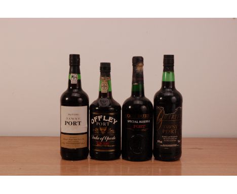 Four bottles of port, comprising Waitrose Tawny Port, Offley Ruby port, Cockburns Special Reserve port and Charter Tawney Por