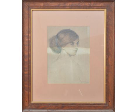 Early 20th century school, a portrait of a young girl, indistinctly signed to the bottom right, some light damage, framed and