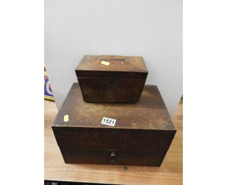 Oak Box and Tea Caddy 