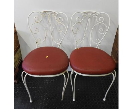 2x Vintage Metal French Style Chairs 