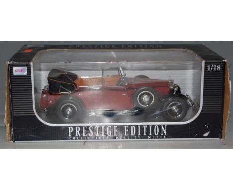 An Anson Prestige Edition 1/18 scale model of an open top car, boxed