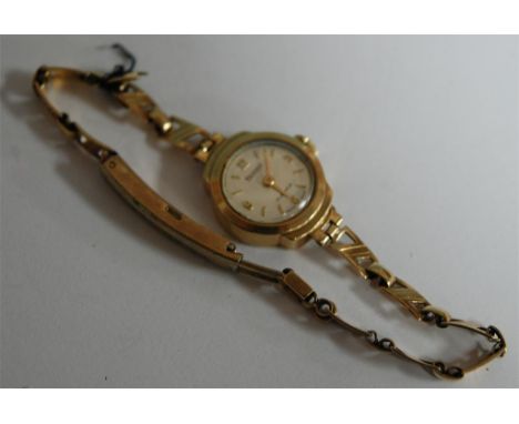 A ladies Regency 9ct gold cased wrist watch having Swiss made manual wind movement