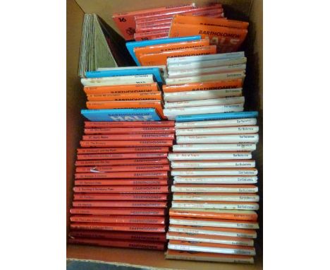 Quantity of maps&nbsp;to include Bartholomews backed onto linen, many modern Bartholomew maps of Great Britain, Ordnance Surv
