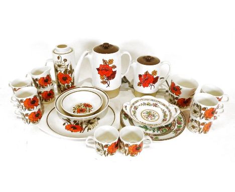 J&amp;G Meakin 'Poppy' part dinner/tea service (2 boxes)
