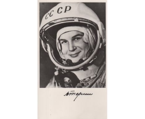 TERESHKOVA VALENTINA: (1937-&nbsp;&nbsp;&nbsp; ) Russian Cosmonaut, the first woman to have flown in space, 1963. Signed 4 x 