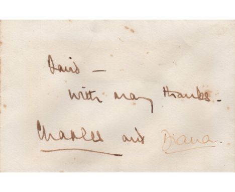 CHARLES &amp; DIANA: CHARLES: (1948-&nbsp;&nbsp;&nbsp;&nbsp; ) Prince of Wales &amp; DIANA (1961-1997) Princess of Wales. A.N