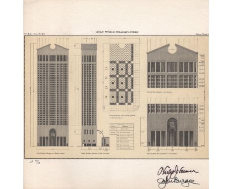 JOHNSON & BURGEE: JOHNSON PHILIP (1906-2005) & BURGEE JOHN (1933-     ) American Architects who worked in partnership from 19