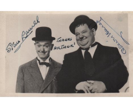LAUREL &amp; HARDY: LAUREL STAN (1890-1965) &amp; HARDY OLIVER (1892-1957) English and American Film Comedians. Vintage signe