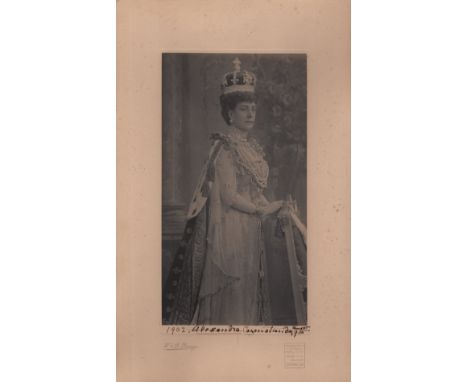 ALEXANDRA OF DENMARK: (1844-1925) Queen of the United Kingdom 1901-10, consort of King Edward VII. A good, large vintage sign