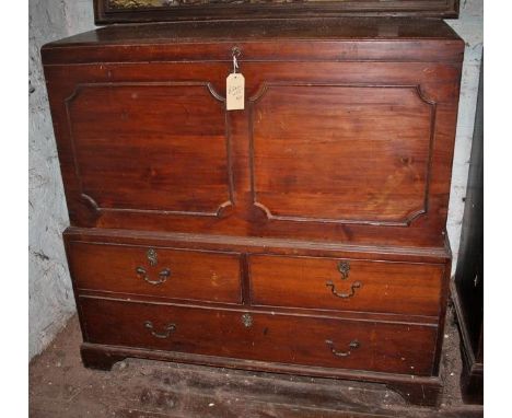 18th C mahogany mule chest on Bracket feet 
