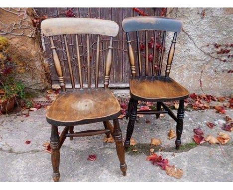 Pair of 19th century stick back Yealmpton chairs by Samuel Snawden 