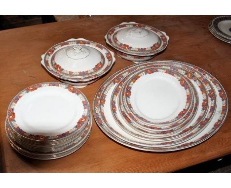 Large quantity of Wilkinson Victorian dinnerware (remainder downstairs in lot 514) 