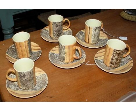 Six coffee cups and saucers by Price of Kensington 