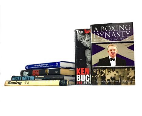 COLLECTION OF BIOGRAPHIES OF BRITISH BOXERS, including the biographies of Ken Buchanan and Tommy Gilmour, each signed, along 