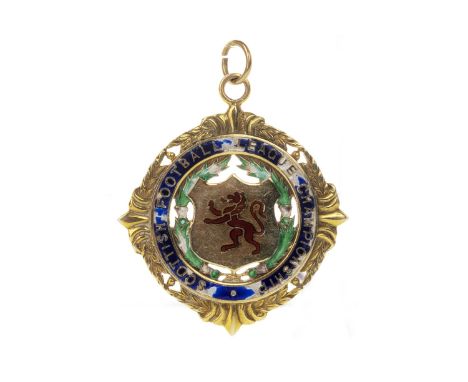 SCOTTISH FOOTBALL LEAGUE CHAMPIONSHIP GOLD MEDAL 1970/71, awarded to Jim Brogan of Celtic F.C., the obverse with central shie