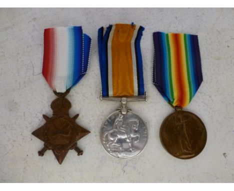 A World War I trio including 1914-15 Mons Star - 1914 - 18 War medal and Victory medal awarded to 17501 PTE T. Miller  R. Lan