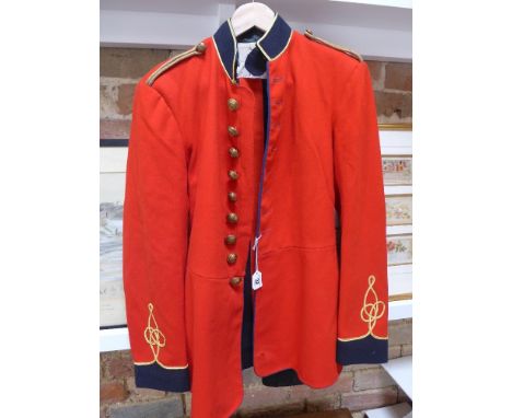 A post-war Royal Engineer Bandsman's Dress tunic with King's crown buttons and trousers, medium size
Condition report: Good c