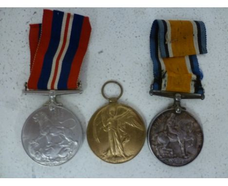 A World War I duo of 1914-18 War medal and Victory medal awarded to 22137 PTE F. Miles Oxford and Bucks Light Infantry and an