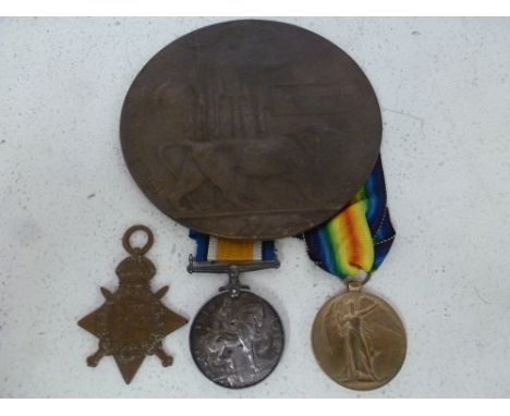 A World War One Trio 1914 Mons Star, 1914-18 War Medal and Victory Medal awarded to 2156 Pte P Archer Monmouth Regiment and a