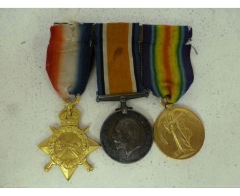 A World War I trio of 1914-15 Star 1914-18 War medal and a Victory medal awarded to M2-1203P3 PTE F Fothergill Army Service C