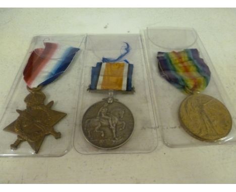 A First World War trio of meals - named 11466 PTE P. SMITH. R. HIGHRS - being  the War, Victory and 1914-15 Star medals award