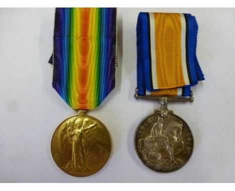 A World War I pair of War and Victory medals - named 265430 PTW. W.T. SPARKES. D.C.L.I. - the Duke of Cornwall's Light Infant