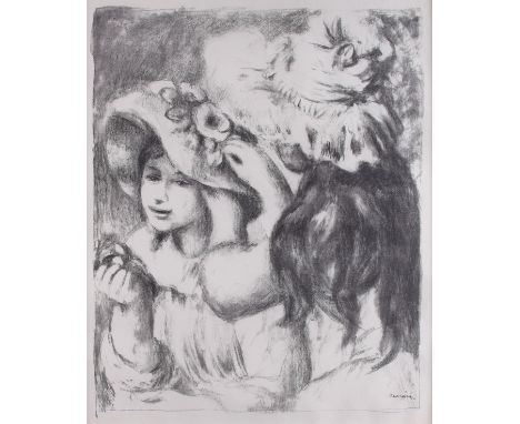 Pierre-Auguste Renoir (French, 1841-1919). Lithograph on laid paper titled Le Chapeau Epinglé (2eme planche) (Pinning the Hat