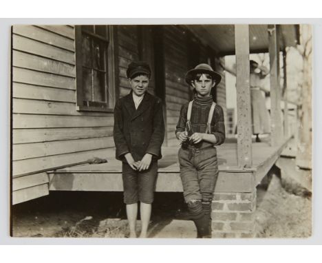 Lewis Hine (American, 1874-1940). Photograph depicting two young workers, John Lewis and Morris Small, from the Springstein M