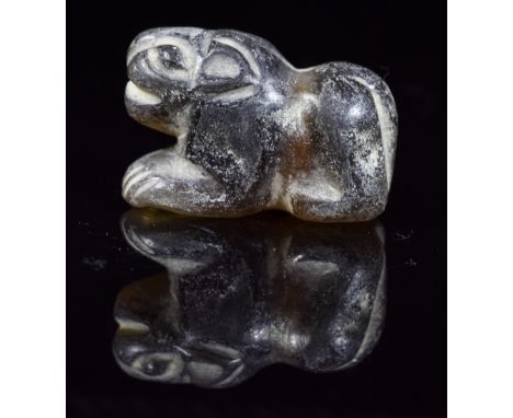 Ca.300 AD. Sassanian carved light stone bead shaped as a lion. Good Condition; Size: 23mm (0.90 in); 6gr;Provenance: Property