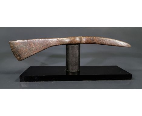 Ca.700-900 AD A Beautiful Medieval Viking iron axe head composed by knife shape blade with a reverse composing of hammer type