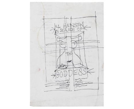 Hansen, Al. Al Hansen in search of GODDESS. Tinte auf Rückseite eine Briefes. Bildmaße: 15 x 11 cm. Blattmaße: 21 x 15 cm.Gel