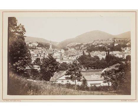 Deutschland - Baden-Baden - - Album von Baden-Baden. Mit 12 montierten Original-Photographien. Vintage. Silbergelatine. Baden