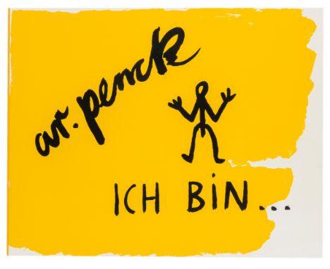 Penck, A. R. Ich bin ... Mit 12 Farbserigraphien. Amsterdam, Edition Aschenbach, 1988. 6 Kartontafeln einschließlich der Einb