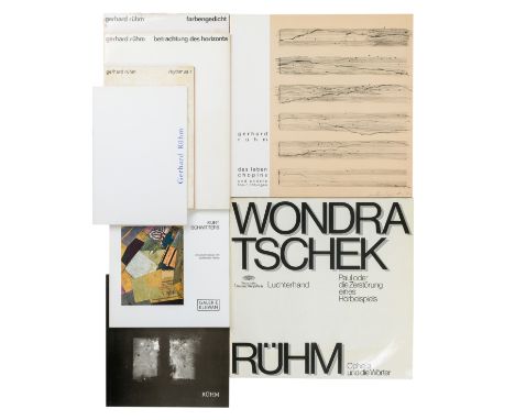 Wiener Gruppe - - Rühm, Gerhard. Sammlung von 36 (davon 30 signiert bzw. mit Widmung und 1 mit Bleistiftzeichnung) Werken und