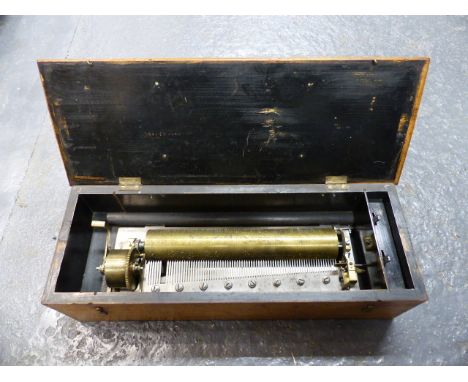 A SWISS MUSIC BOX PLAYING AIRS ON A SINGLE 30CMS COMB.