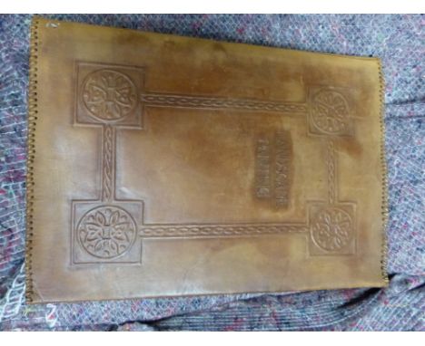 A MUSGRAVE.   LANDSCAPE PAINTING.   A LEATHER BOUND MANUSCRIPT VOLUME WITH PRNTS OF PICTURES BY EARLIER MASTERS.