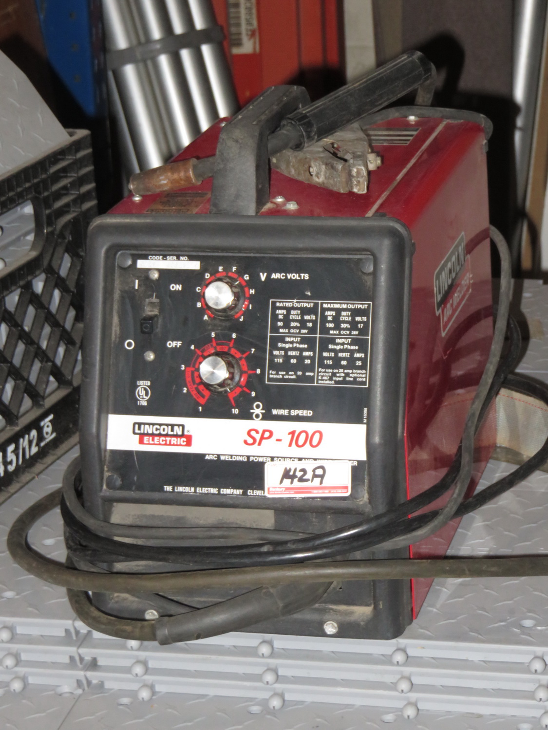 LINCOLN MOD SP100 110V 100 AMP MIG WELDER
