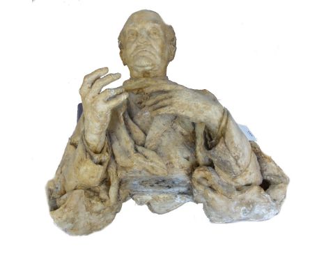 Maurice Lambert (1901-1964), British, plaster portrait bust of Sir Gerald Kelly P.R.A, sectional, 80cm high.  DDS