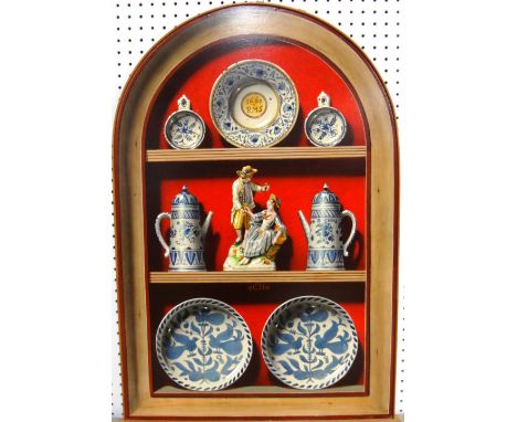 Clifford Harrison (1901-1984), An alcove of Delftware, oil on board, signed with initials and dated 1978, 91cm x 61cm. DDS