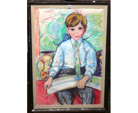 Edward Wolfe (1897-1982), Portrait of Paul Krikler aged 7, pastel,  signed, 90cm x 60.5cm. DDS