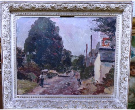Ronald Ossory Dunlop (1894-1973), The Drummer Monkey at Chichester, oil on canvas, signed, inscribed on label on reverse, 41c