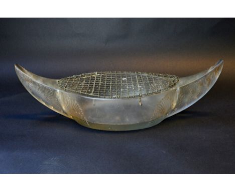 R. Lalique, an 'Acanthes' frosted glass jardiniere, circa 1927, no.3460, stencilled 'R. Lalique', 45.2cm wide.  