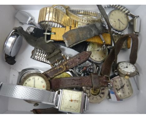 A silver circular cased Zenith wristwatch, with a signed jewelled movement, silver inner case, the enamelled dial with Roman 