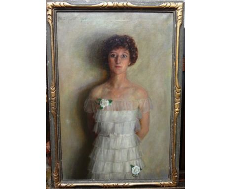 Jack Leslie Fairhurst (b.1905), Paddy: portrait of a young lady, oil on canvas, signed and dated 1934, inscribed on label on 