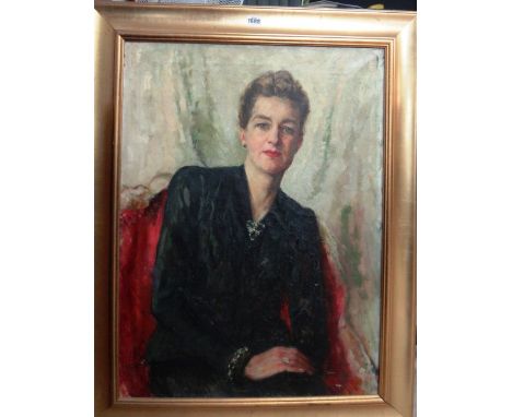 English School (c.1940), Portrait of a lady, oil on canvas, 75cm x 55cm.