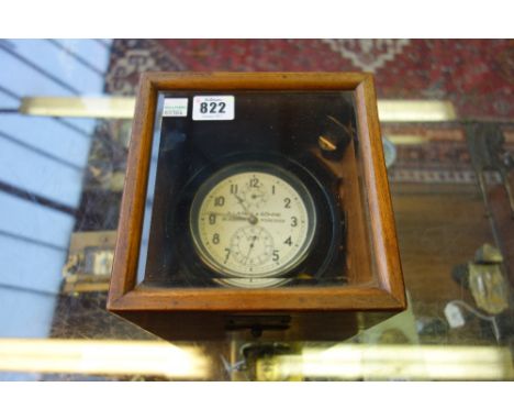 A German marine chronometer by Lange and Sohne, Dresden, the gimbal mounted case stamped to the rear MI544 and with eagle and