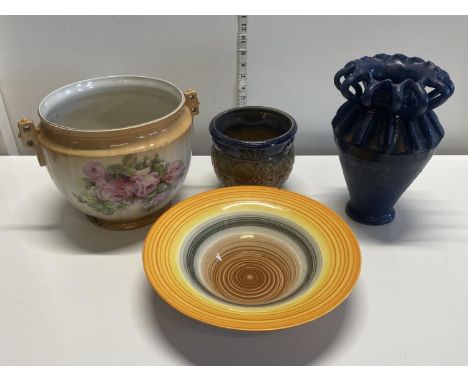 Four pieces of vintage pottery including Wedgwood, shipping unavailable