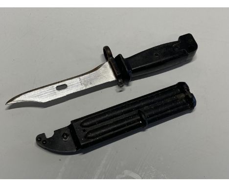 A military Yugoslav AK-47 bayonet and scabbard (UK postage only)