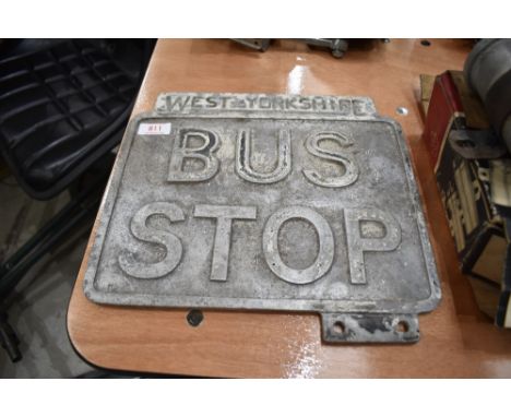 A vintage metal cast bus stop sign for West Yorkshire
This is an original item.