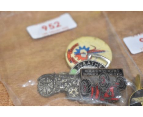 A selection of tractor related badges and similar